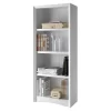 59" Quadra Tall Bookshelf Faux Woodgrain Finish White - Corliving