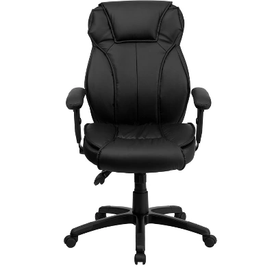 Emma And Oliver High Back Black LeatherSoft Multifunction Ergonomic Office Chair, Lumbar Knob - Image 8
