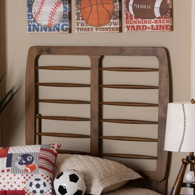 Carolyn Wood Headboard Walnut - Baxton Studio - Image 2