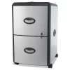 Storex Two-Drawer Mobile Filing Cabinet With Metal Siding 19 X 15 X 23 Silver/Black 61352U01C