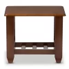 Larissa Modern Classic Mission Style Living Room Occasional End Table - Cherry Brown - Baxton Studio