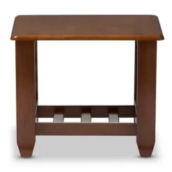Larissa Modern Classic Mission Style Living Room Occasional End Table - Cherry Brown - Baxton Studio