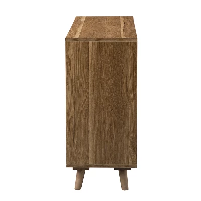Filippo 3-Door Accent Contemporary Storage Cabinet With Rattan| KARAT HOME - Image 2