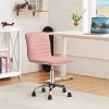 Yaheetech Velvet Low Back Armless Desk Chair Office Chair With Wheels