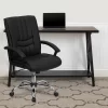 Flash Furniture Mid-Back Black LeatherSoft Swivel Manager's Office Chair With Arms