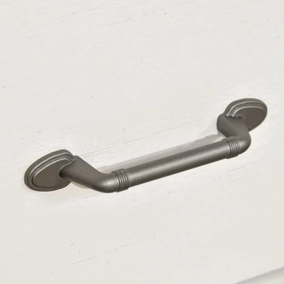 HOMCOM Wooden Farmhouse Sideboard, Storage Buffet Cabinet With 2 Large Drawers, X-Shaped Wine Rack, And Cabinets, Distressed White - Image 4