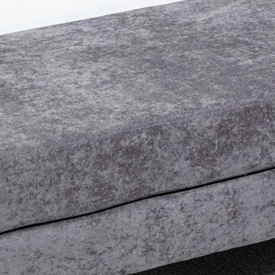 HOMCOM 47.75 Inches End Of Bed Bench, Upholstered Entryway Bench With Double Layer Seat Cushions And Steel Legs, Bedroom Bench - Image 4