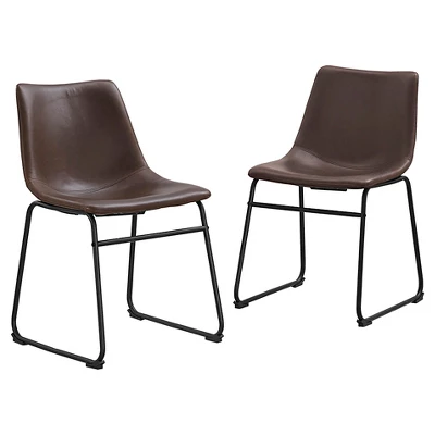 Set Of 2 Laslo Modern Upholstered Faux Leather Dining Chairs - Saracina Home - Image 9