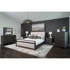 6pc Cindi Sleigh Bedroom Set Gray - Abbyson Living