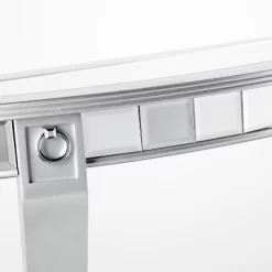 Lupina Glam Demilune Console Table Matte Silver - Aiden Lane