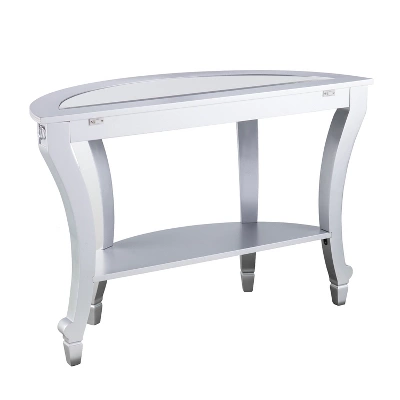 Lupina Glam Demilune Console Table Matte Silver - Aiden Lane - Image 6