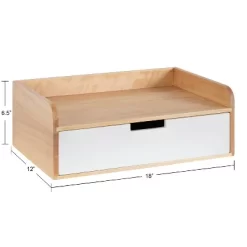 18" X 7" Kitt Floating Side Table Shelf White/Natural - Kate & Laurel All Things Decor