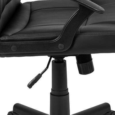 Emma And Oliver Mid-Back Black LeatherSoft-Padded Task Office Chair With Arms - Image 6