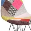 Emma And Oliver Milan Patchwork Fabric Chair With Chrome Base