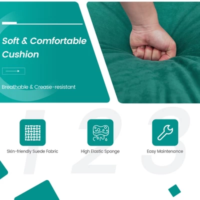 Costway Modular 3-Seat Sofa Couch W/ Socket USB Ports & Side Storage Pocket Teal - Image 6