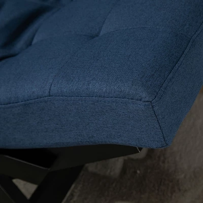 HOMCOM Single Person 3 Position Convertible Chaise Lounger Sofa Bed With 2 Large Pillows And Oak Frame - Image 5