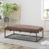 Magdalene Modern Fabric Ottoman Bench Brown - Christopher Knight Home