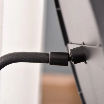 HOMCOM Modern Glasstop Vanity Table With Mirror, Makeup Dressing Table With Rotating Round Mirror, Shelves For Perfumes, Cosmetics, Lotions, Black - Image 5