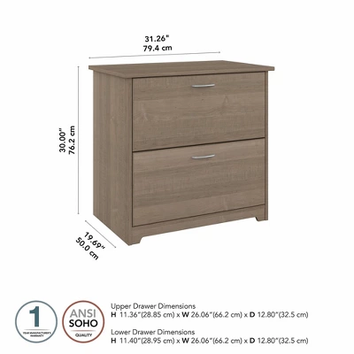 Cabot 2 Drawer File Cabinet Ash Gray - Bush Furniture - Image 10