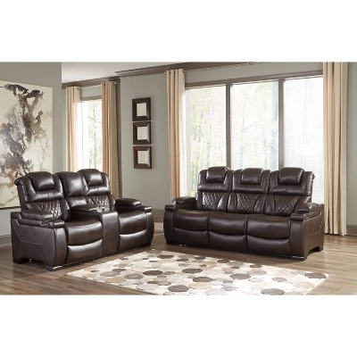 Warnerton Power Recliner Loveseat With Console And Adjustable Headrest Chocolate - Signature Design By Ashley - Image 10
