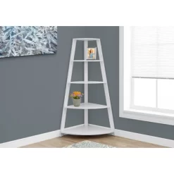 60" Bookcase Corner Accent Etagere White - EveryRoom