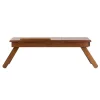 Alden Lap Desk, Flip Top With Drawer, Foldable Legs Teak Brown - Winsome
