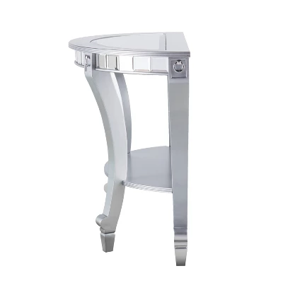 Lupina Glam Demilune Console Table Matte Silver - Aiden Lane - Image 5