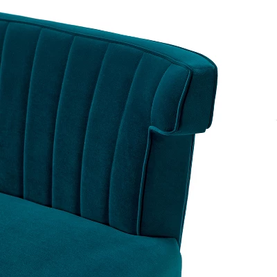 Cadmus 46" Modern Velvet Armless Loveseat With Channel-tufted Wingback For Living Room And Drawing Room| KARAT HOME - Image 7