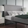Emma And Oliver Herring Bone Wooden Adjustable Headboard Only