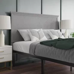 Emma And Oliver Herring Bone Wooden Adjustable Headboard Only