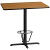 Flash Furniture 30'' X 42'' Rectangular Natural Laminate Table Top With 23.5'' X 29.5'' Bar Height Table Base And Foot Ring