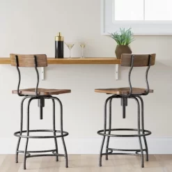 Woodsboro Adjustable Barstool Brown - Thresholdâ˘