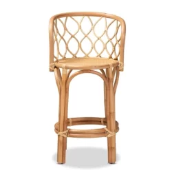 Diana Rattan Counter Height Barstool Natural - Bali & Pari