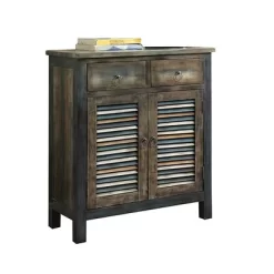 Cabinet Console Table Oak Teal - Acme Furniture