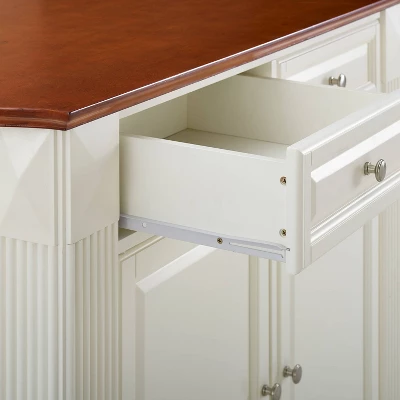 Drop Leaf Breakfast Bar Top Kitchen Island - White - Crosley - Image 13