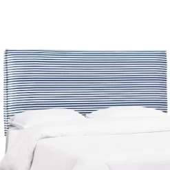 French Seam Slipcover Headboard In Nautical Stripe Navy - Cloth & Company