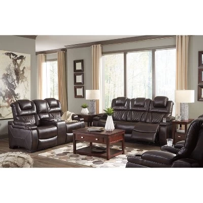 Warnerton Power Recliner Loveseat With Console And Adjustable Headrest Chocolate - Signature Design By Ashley - Image 8