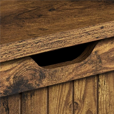 Yaheetech 3-Tier Narrow End Table With Drawer And Flip Top Compartment, Rustic Brown - Image 5