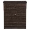 Deacon Modern And Contemporary Wood 3 Drawer Storage Chest Espresso Brown - Baxton Studio