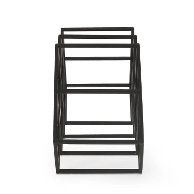 Mcclellan Modern Industrial 7 Bottle Tabletop Wine Rack Black - Christopher Knight Home - Image 3