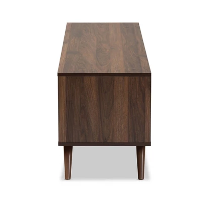 2 Door Naoki Two-Tone Wood TV Stand For TVs Up To 65" Gray/Walnut - Baxton Studio - Image 3