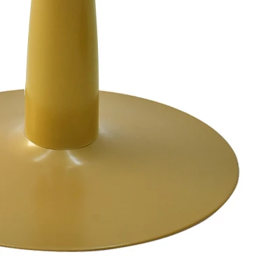 Harris+Flavia 5-Piece Round-Shaped Artificial Marble Dining Table Set With 4 Velvet Upholstered Chairs Gold Legs -The Pop Maison - Image 6