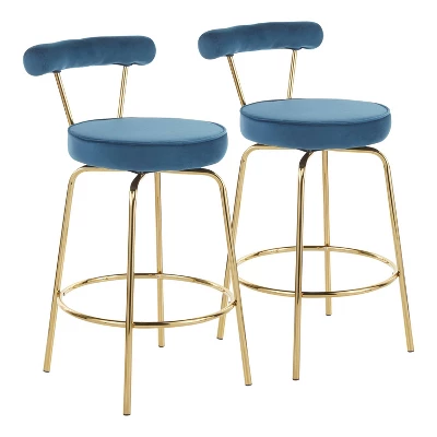 Set Of 2 Rhonda Glam Counter Height Barstools - LumiSource - Image 10