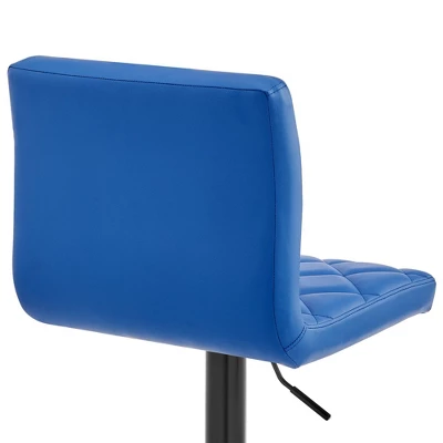 Duval Adjustable Barstool With Faux Leather And Metal Finish - Armen Living - Image 2