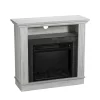 32" Freestanding Electric Fireplace Saw Cut Off White - Home Essentials