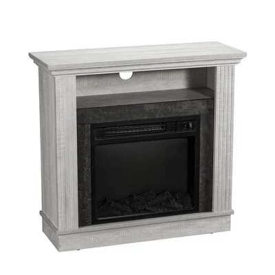 32" Freestanding Electric Fireplace Saw Cut Off White - Home Essentials