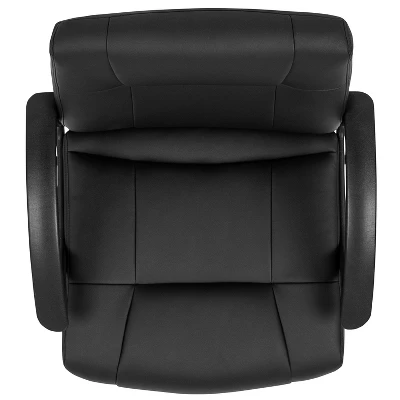 Emma And Oliver Mid-Back Black LeatherSoft-Padded Task Office Chair With Arms - Image 8