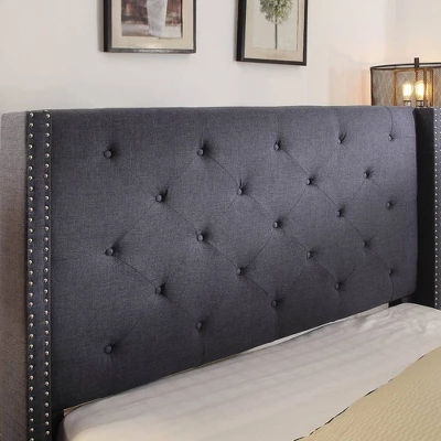 Queen Marie Contemporary Wingback Bed Blue - HOMES: Inside + Out - Image 2