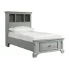 Twin Trent Storage Bookcase Bed With USB Gray - Picket House Furnishings