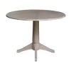 Alexandra Round Dual Drop Leaf Pedestal Table Washed Gray Taupe - International Concepts